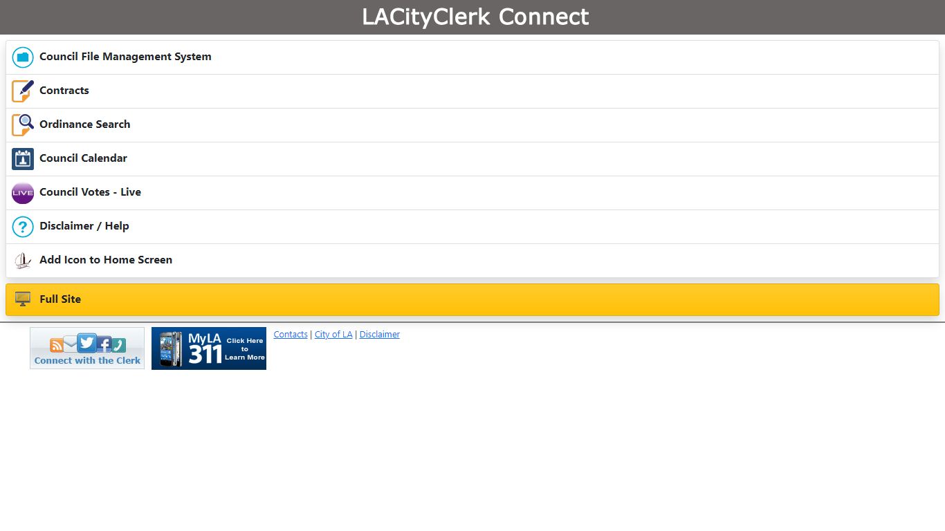 LA CITY CLERK CONNECT - Los Angeles